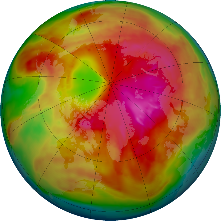 Arctic ozone map for 27 February 2010